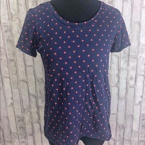 Navy and red polka dot shirt from The Gap